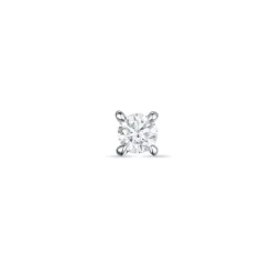 1 x 0,05 ct solitaireørestik i 14 karat hvidguld med diamant
