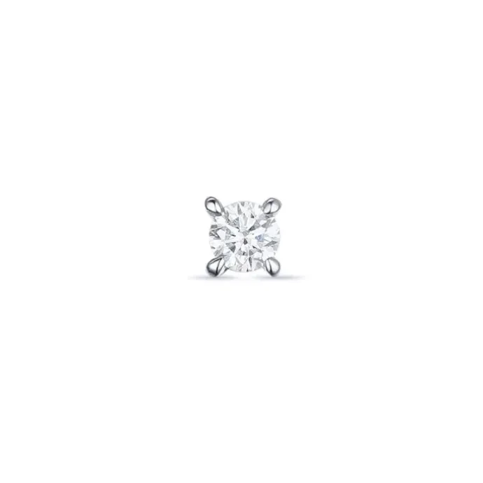 1 x 0,05 ct solitaireørestik i 14 karat hvidguld med diamant