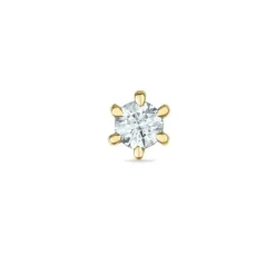 1 x 0,03 ct solitaireørestik i 14 karat guld med diamant
