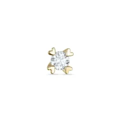 1 x 0,04 ct solitaireørestik i 14 karat guld med diamant