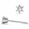 2 x 0,05 ct solitaireørestikker i 14 karat hvidguld med diamant