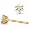 2 x 0,10 ct solitaireørestikker i 14 karat guld med diamant
