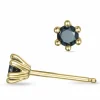 2 x 0,20 ct sorte diamant solitaireørestikker i 14 karat guld med sort diamant