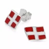 9 x 7 mm dannebrog ørestikker i sølv