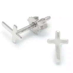5 x 7 mm kors ørestikker i sølv