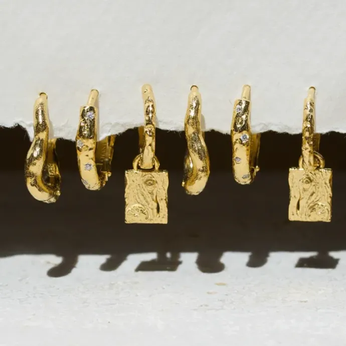 14,5 x 12 mm ovale zirkon creoler i forgyldt sølv