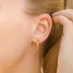 3 x 18 mm vandfaste halvcreoler i forgyldt stål - OCEANA