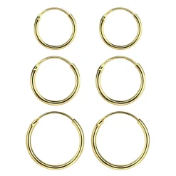10 x 12 x 14 mm creoler i forgyldt sølv