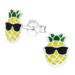 Ananas ørestikker i sølv