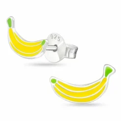 Banan gule øreringe i sølv
