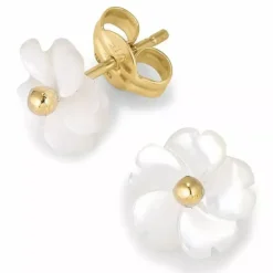 Blomster øreringe i 9 karat guld