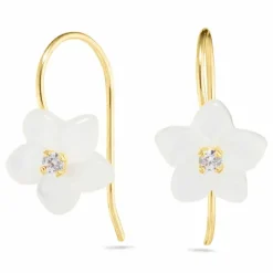 Blomster øreringe i 9 karat guld med