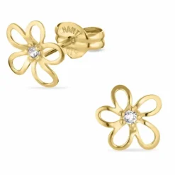 Blomster øreringe i 8 karat guld med