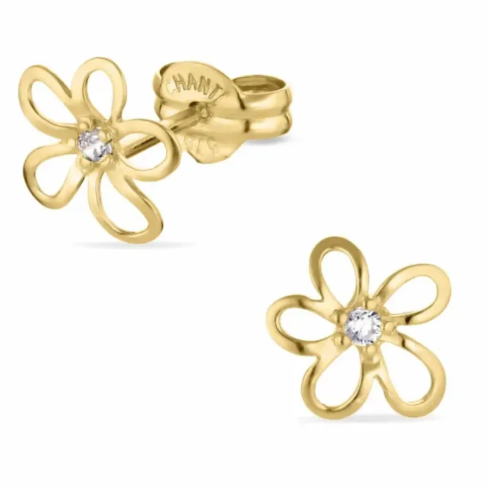 Blomster øreringe i 8 karat guld med
