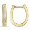 Creoler i 14 karat guld med diamanter