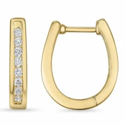 Creoler i 14 karat guld med diamanter
