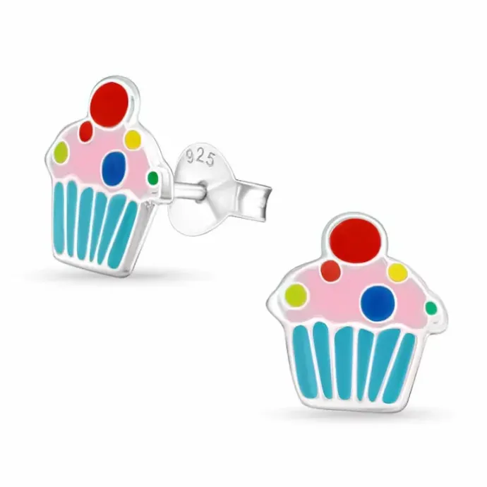 Cup cake øreringe i sølv