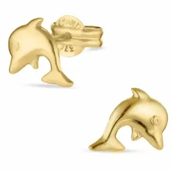 Delfin øreringe i 9 karat guld