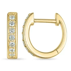 Diamant creoler i 14 karat guld med diamant