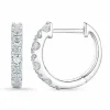 Diamant creoler i 14 karat hvidguld med diamant