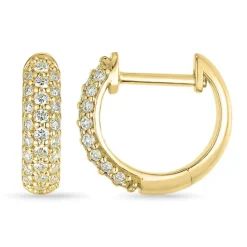 Diamant creoler i 14 karat guld med diamant