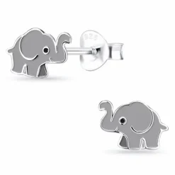 Elefant børneøreringe i sølv