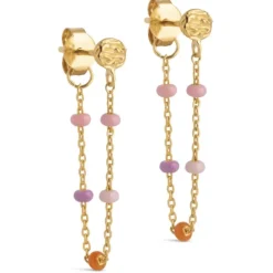 Enamel Lola Blush øreringe i forgyldt sølv lyselilla emalje
