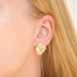 Enamel Maia Large øreringe i forgyldt sølv
