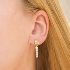 Enamel Malaika perle øreringe i forgyldt sølv