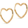 Enamel Organic Heart Medium øreringe i forgyldt sølv
