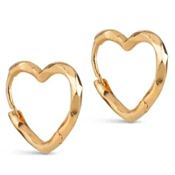 Enamel Organic Heart Small øreringe i forgyldt sølv