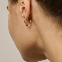 Enamel Organic Heart Small øreringe i forgyldt sølv