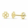 Firkløver ørestikker i forgyldt sølv