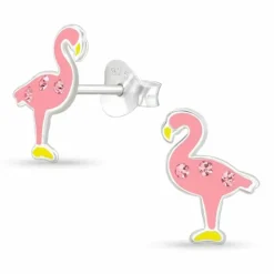 Flamingo øreringe i sølv