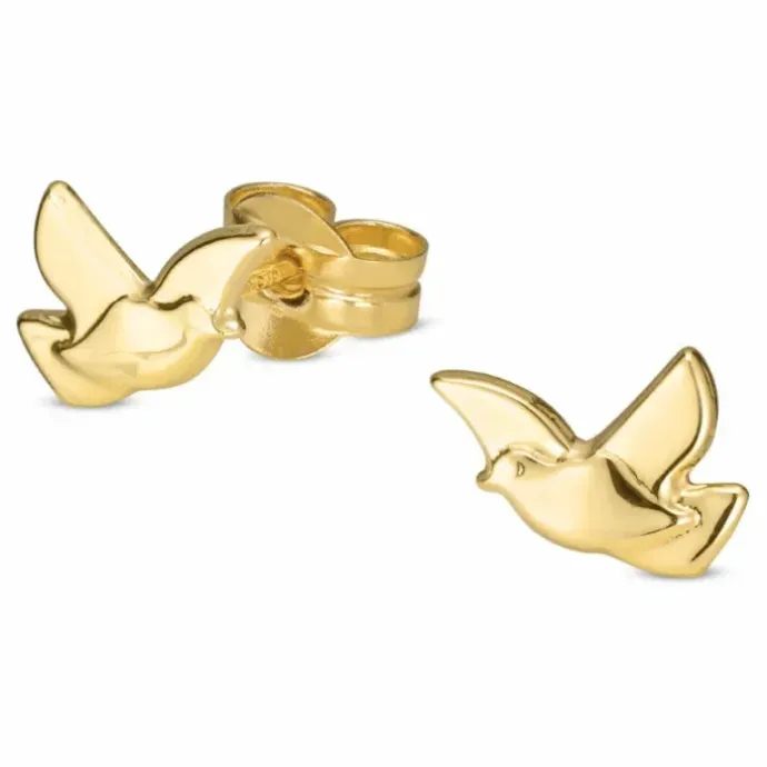 Fugl ørestikker i 9 karat guld