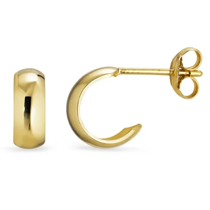 Halvcreoler i 9 karat guld