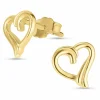 Hjerte øreringe i 8 karat guld