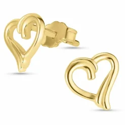Hjerte øreringe i 8 karat guld