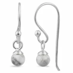 Howlite ørehænger i sølv