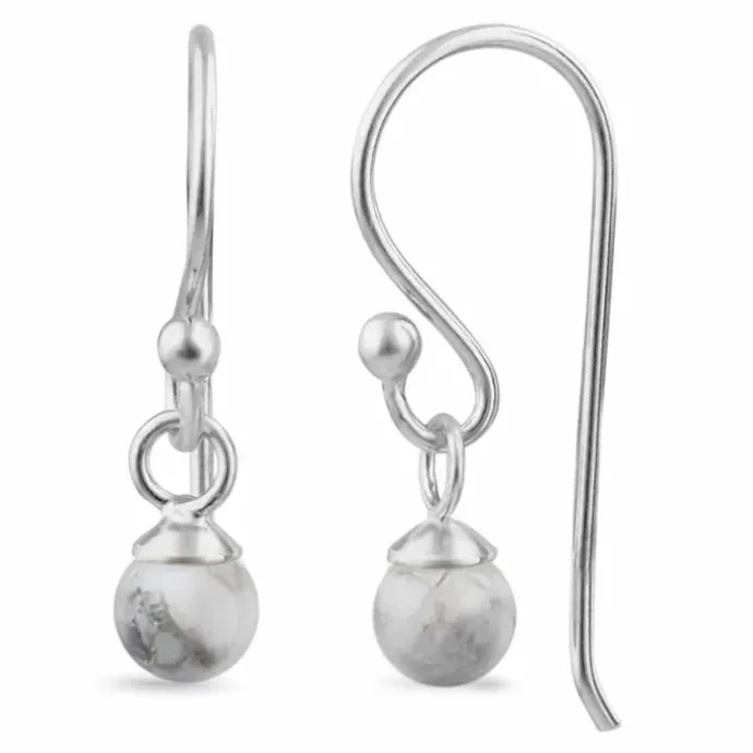 Howlite ørehænger i sølv
