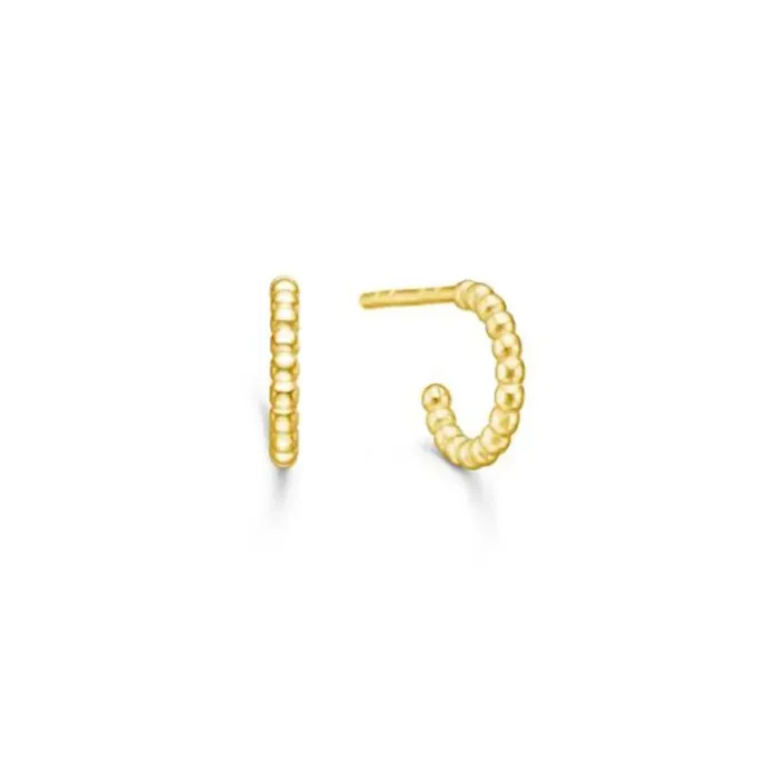 ID Fine IDH016GD Bubbly mini hoops i forgyldt sølv