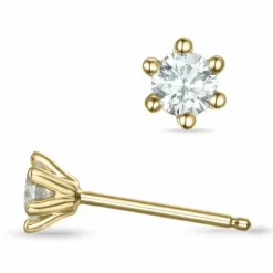 Kampagne - 2 x 0,20 ct diamant solitaireørestikker i 14 karat guld med diamant