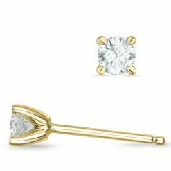 Kampagne - 2 x 0,20 ct diamant solitaireørestikker i 14 karat guld med diamant