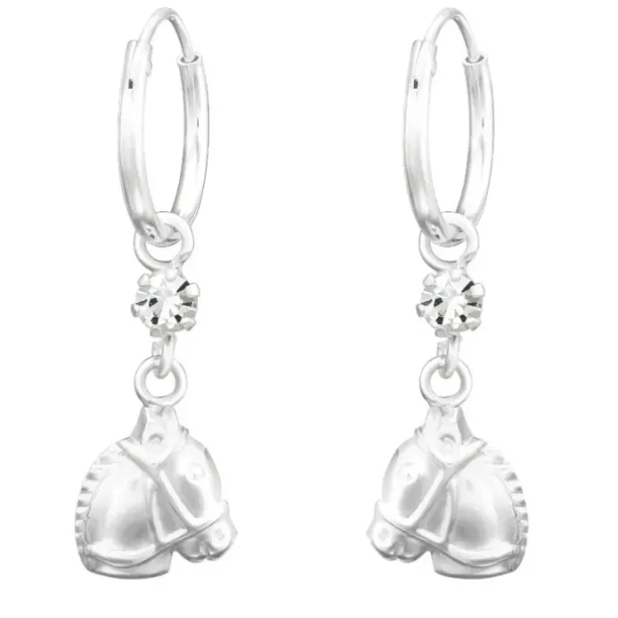 Lange heste øreringe i sølv