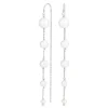 Lange perle kæde øreringe i sølv
