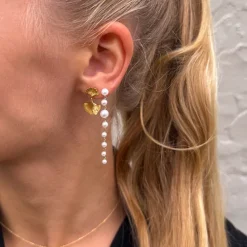 Lange øreringe i 14 karat guld