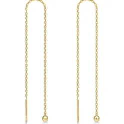 Lange Støvring Design kæde øreringe i 8 karat guld