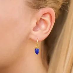Lapis lazuli øreringe i forgyldt sølv