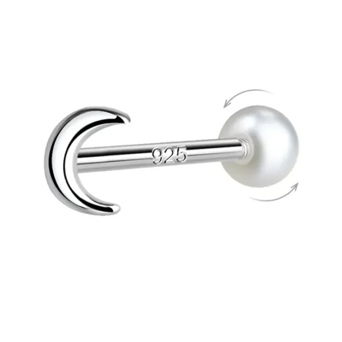 Måne helix piercing i sølv