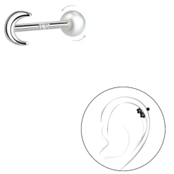 Måne helix piercing i sølv